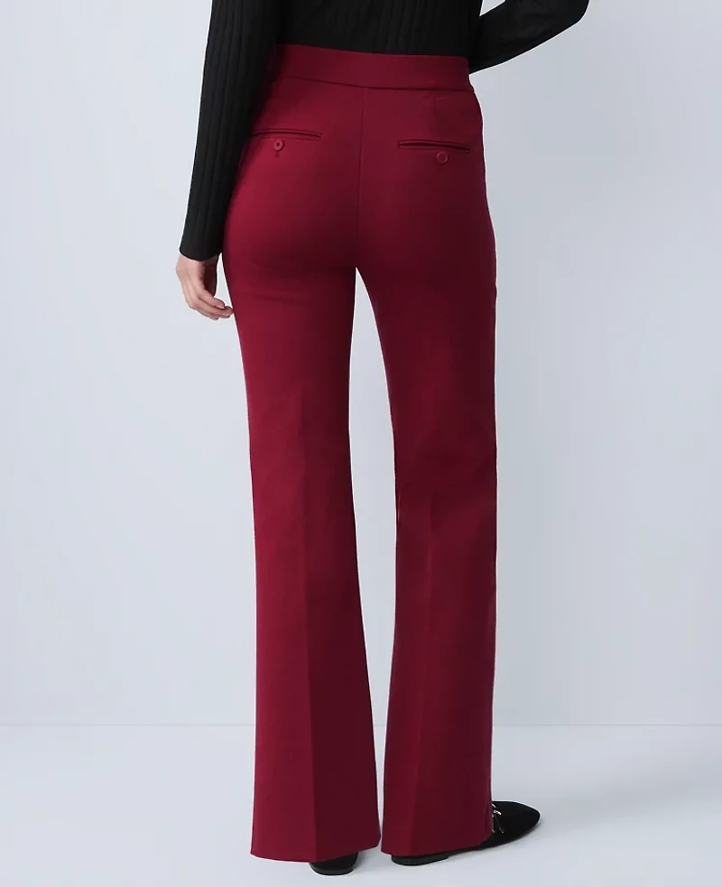 Ann Taylor Petite Weekend Collection Ponte Flare Pant Cherry Pie Women's