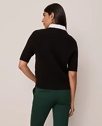 Ann Taylor Mix Media Sweater T-Shirt Women's