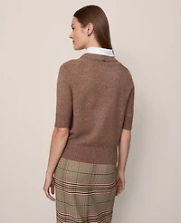 Ann Taylor Mix Media Sweater T-Shirt Women's