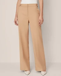 Ann Taylor The Petite Tailored Wide Leg Trouser Size 10 Cafe Au Lait Women's