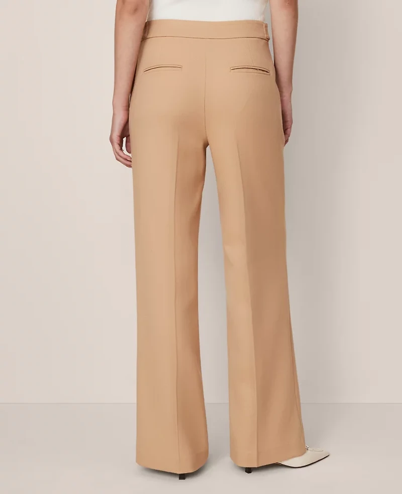 Ann Taylor The Petite Tailored Wide Leg Trouser Size 10 Cafe Au Lait Women's