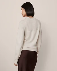 Ann Taylor Petite Ruffle Trimmed Mock Neck Sweater Women's