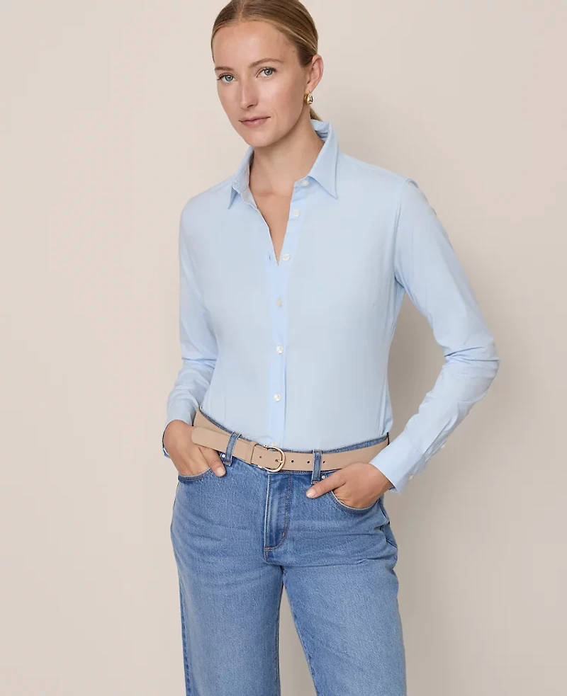 Ann Taylor Perfect Shirt Cloudless Day Women's