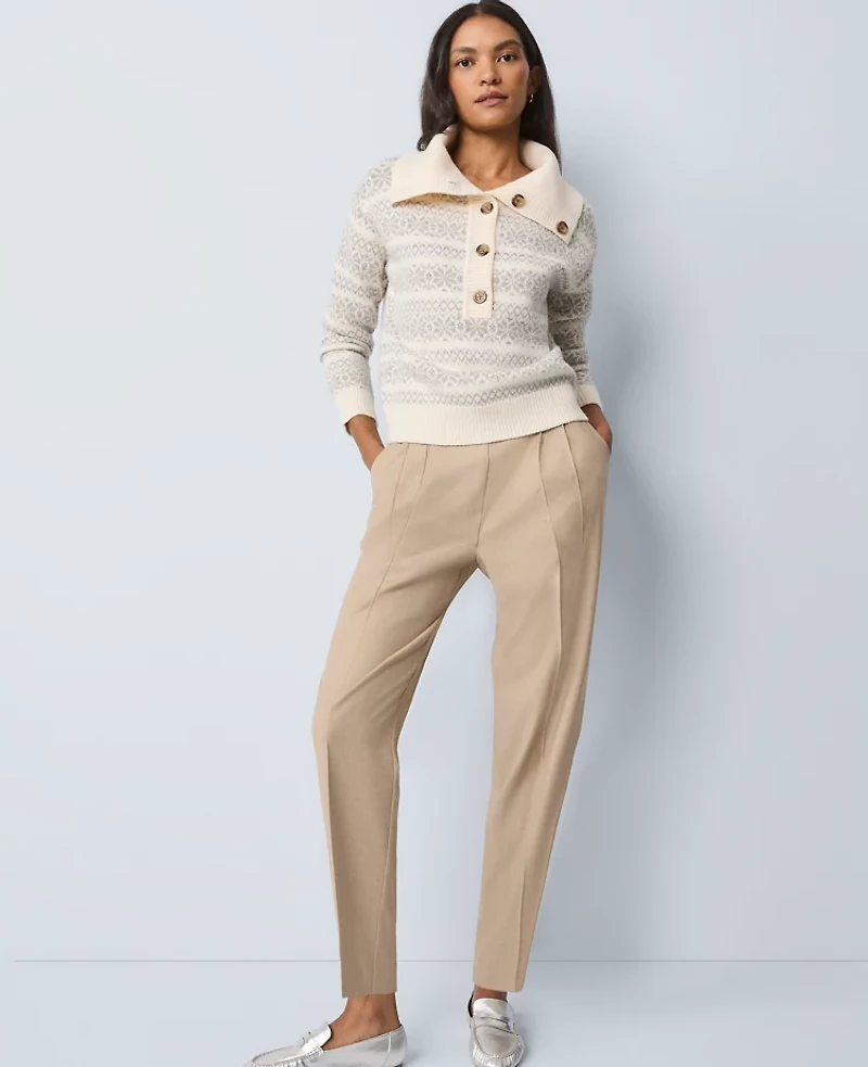 Ann Taylor Petite Weekend Collection High Rise Tapered Pant Fresh Camel Women's
