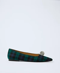 Ann Taylor Pointy Toe Embellished Flat Black Women's