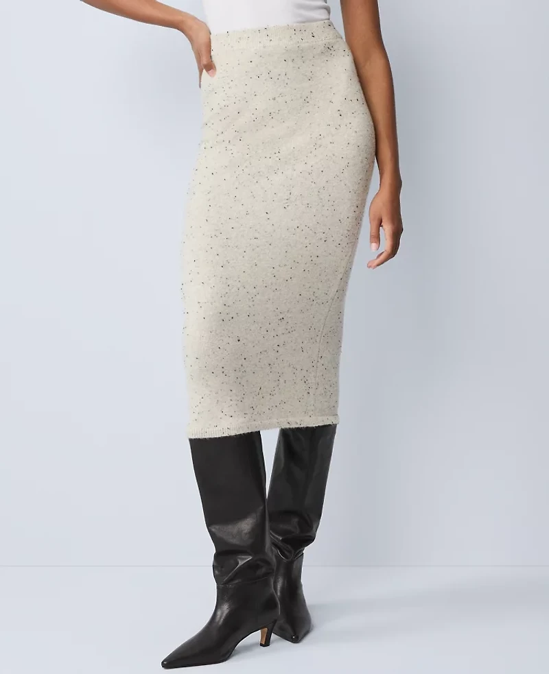 Ann Taylor Weekend Collection Sweater Pencil Skirt Speckled Grey Heather Women's