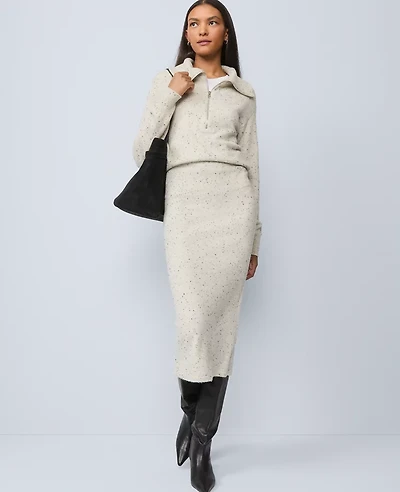 Ann Taylor Weekend Collection Sweater Pencil Skirt Speckled Grey Heather Women's