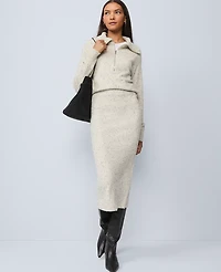 Ann Taylor Weekend Collection Sweater Pencil Skirt Speckled Grey Heather Women's