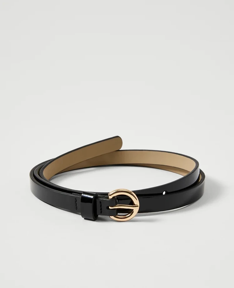 Ann Taylor Skinny Patent Leather Belt Women's