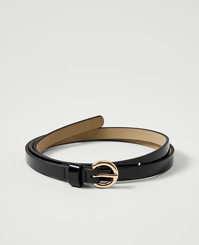 Ann Taylor Skinny Patent Leather Belt Women's