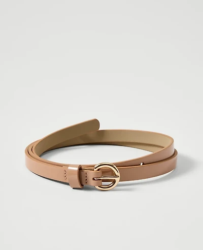 Ann Taylor Skinny Patent Leather Belt Sandblast Women's