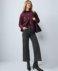 Ann Taylor Petite Weekend Collection Quilted Jacket Poised Plum Women's