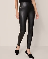 Ann Taylor The Polished Legging Faux Leather Black Women's