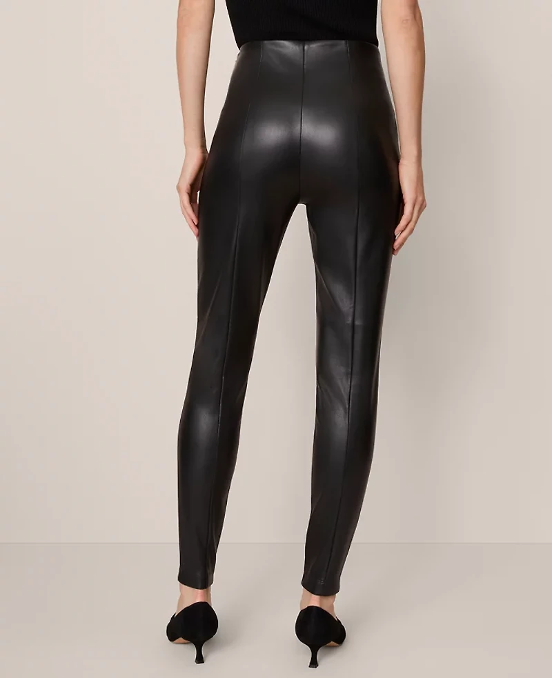 Ann Taylor The Polished Legging Faux Leather Black Women's