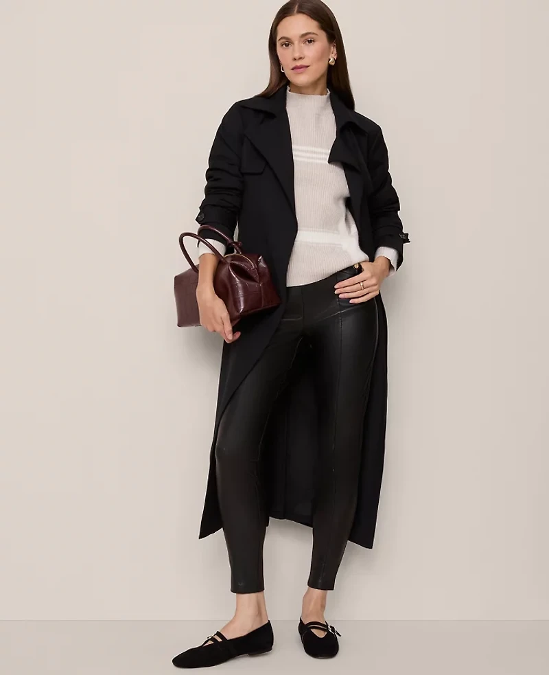 Ann Taylor The Polished Legging Faux Leather Black Women's