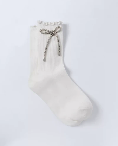 Ann Taylor Bow Crew Socks Women's