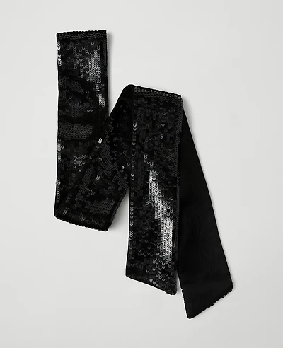 Ann Taylor Skinny Sequin Scarf Black Women's