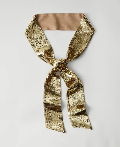 Ann Taylor Skinny Sequin Scarf Gold Women's