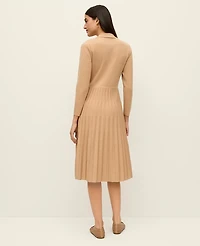 Ann Taylor Pleated Polo Midi Dress Women's