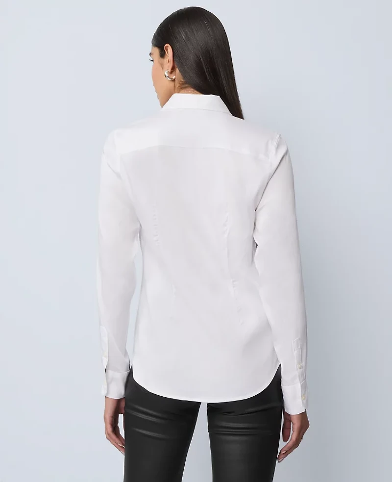 Ann Taylor Embellished Perfect Shirt White Women's
