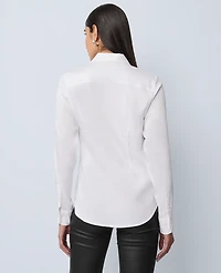 Ann Taylor Embellished Perfect Shirt White Women's