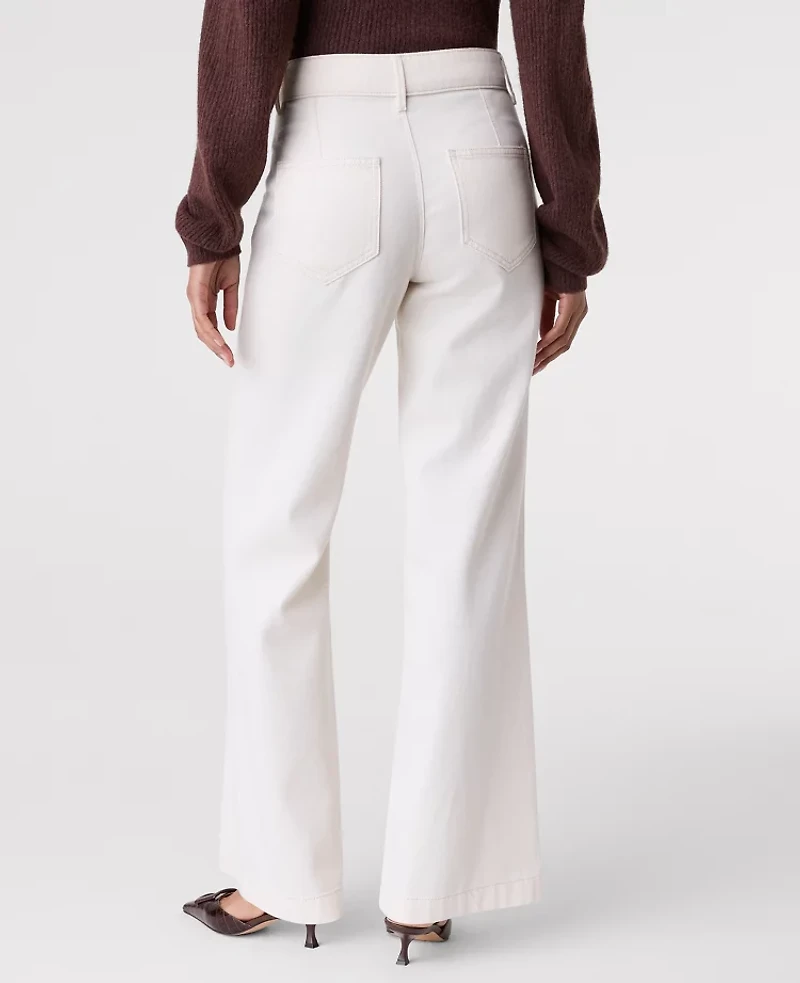 Ann Taylor The Petite Wide-Leg Jean Ivory Women's