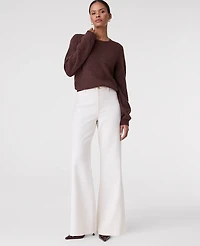 Ann Taylor The Petite Wide-Leg Jean Ivory Women's