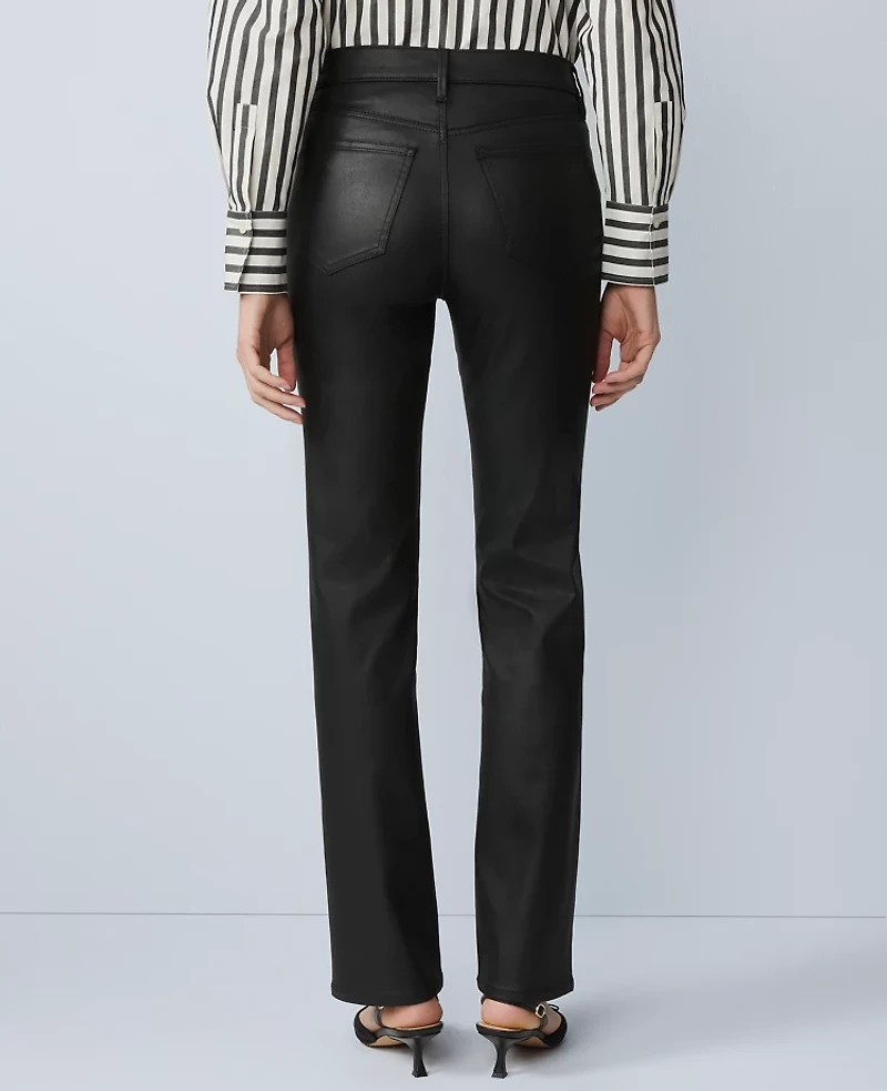 Ann Taylor The Coated Perfect Straight Jean Black Women's
