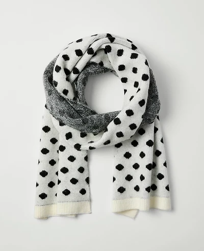 Ann Taylor Dotted Blanket Scarf Black Women's