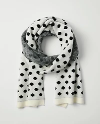 Ann Taylor Dotted Blanket Scarf Black Women's
