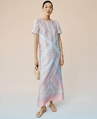 Ann Taylor Satin Paisley Maxi Dress Women's