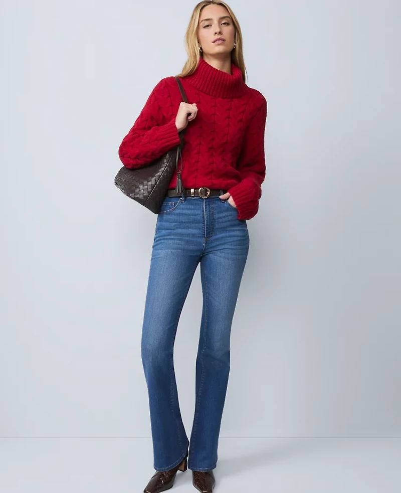 Ann Taylor The Boot Jean Refined Dark Indigo Wash Women's