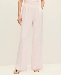 Ann Taylor The Side Zip Wide-Leg Pant Textured Crepe Women's