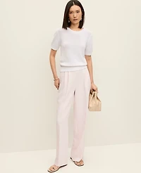 Ann Taylor The Side Zip Wide-Leg Pant Textured Crepe Women's