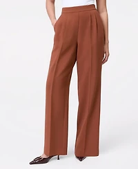 Ann Taylor The Wide-Leg Pant Crinkle Crepe Tortoise Shell Brown Women's