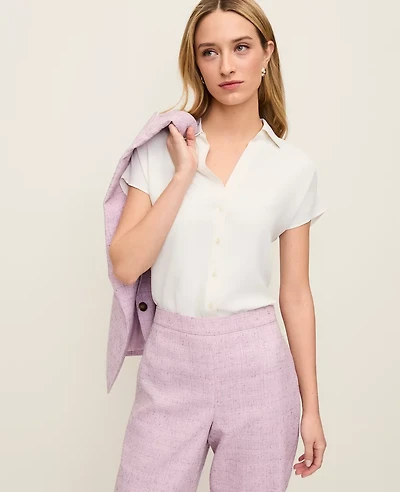 Ann Taylor Split Neck Blouse Women's