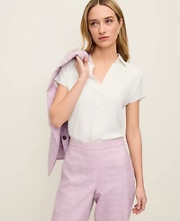 Ann Taylor Split Neck Blouse Women's