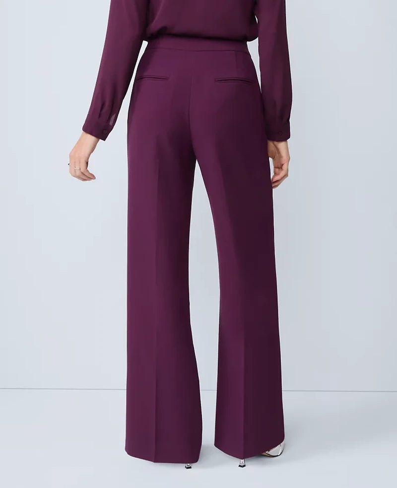 Ann Taylor The Wide-Leg Pant Fluid Crepe — Curvy Fit Winter Bloom Women's
