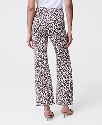 Ann Taylor The Flare Sweater Pant Animal Print Chocolate Brown Women's