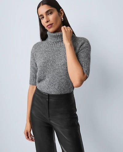 Ann Taylor Petite Turtleneck Elbow Sleeve Sweater T-Shirt Women's