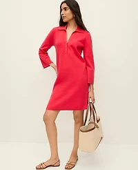 Ann Taylor Collared Shift Dress Smoldering Red Women's