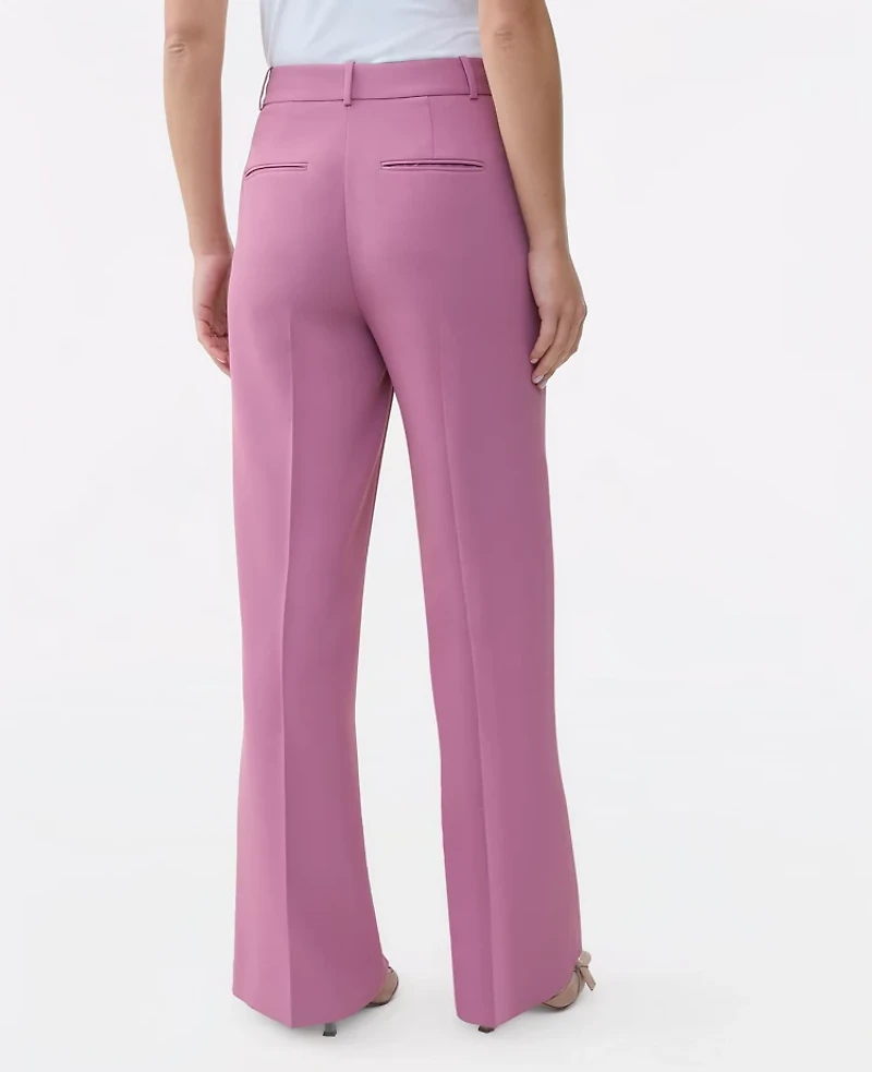 Ann Taylor The Wide-Leg Flare Trouser Fluid Crepe Smokey Rose Women's