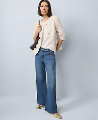 Ann Taylor Petite Split Hem Jacket Ivory Whisper Women's