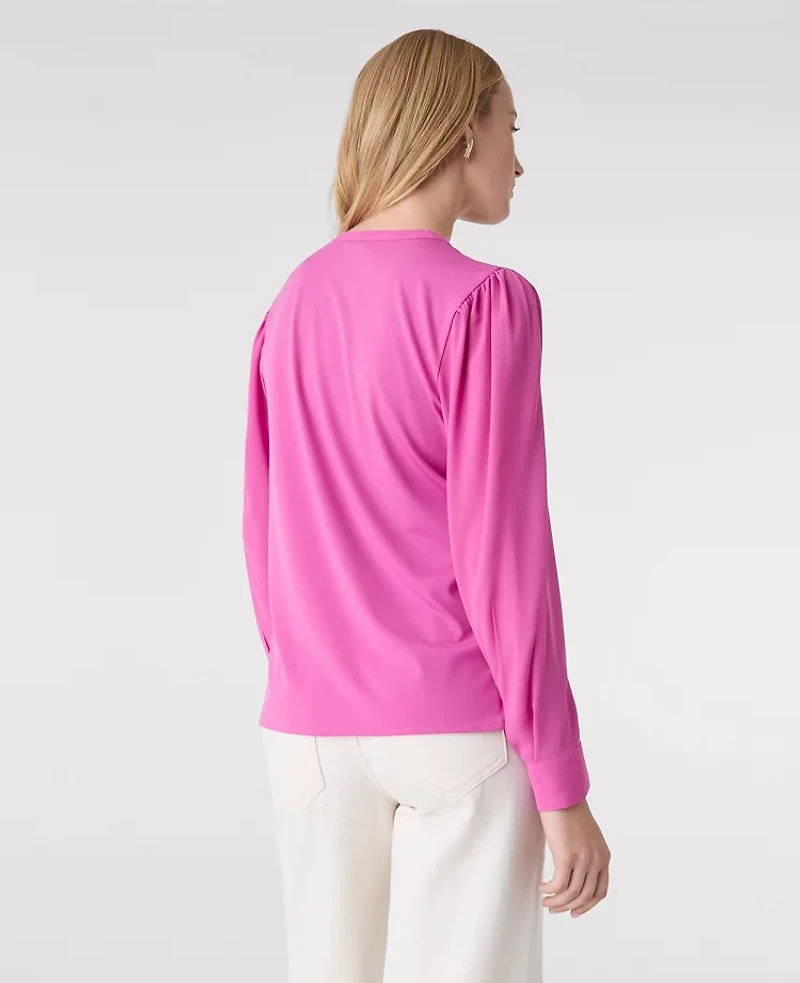 Ann Taylor Mixed Media Pintuck Top Women's