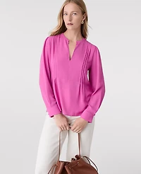 Ann Taylor Mixed Media Pintuck Top Women's