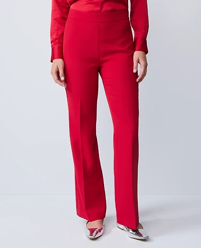 Ann Taylor The Petite Flare Trouser in Fluid Crepe — Curvy Fit Size 6 Jewel Red Women's