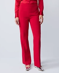 Ann Taylor The Petite Flare Trouser Fluid Crepe — Curvy Fit Jewel Red Women's