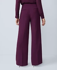 Ann Taylor The Petite Wide-Leg Pant Fluid Crepe Winter Bloom Women's