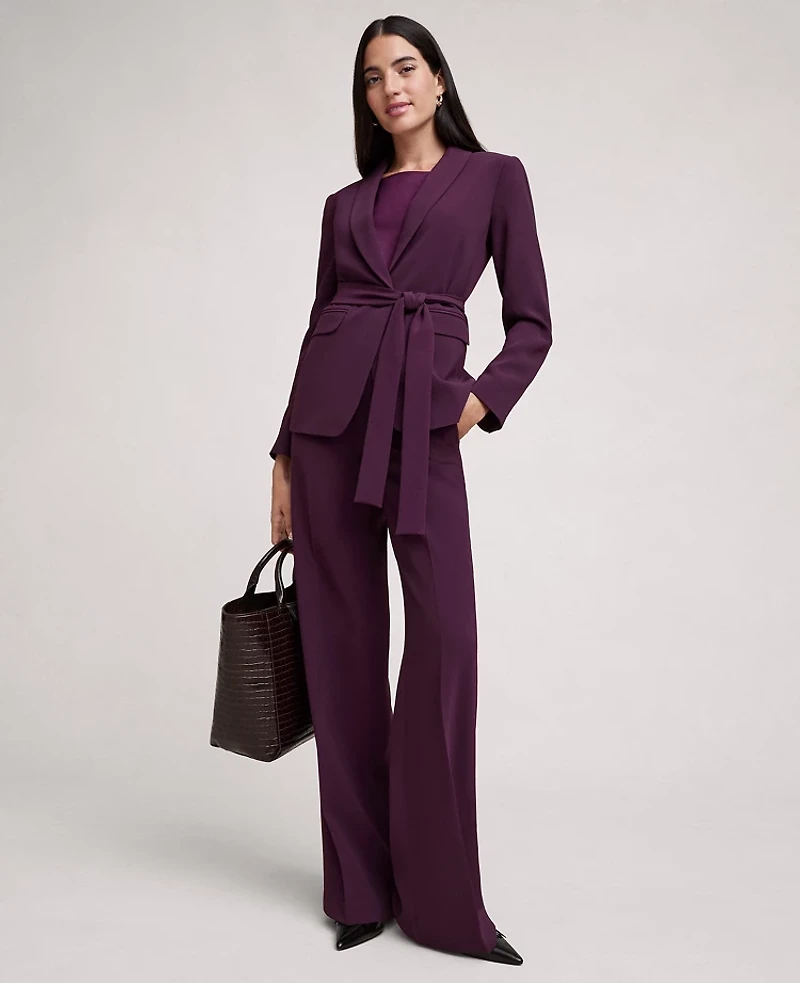 Ann Taylor The Petite Wide-Leg Pant Fluid Crepe Winter Bloom Women's