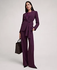 Ann Taylor The Petite Wide-Leg Pant Fluid Crepe Winter Bloom Women's
